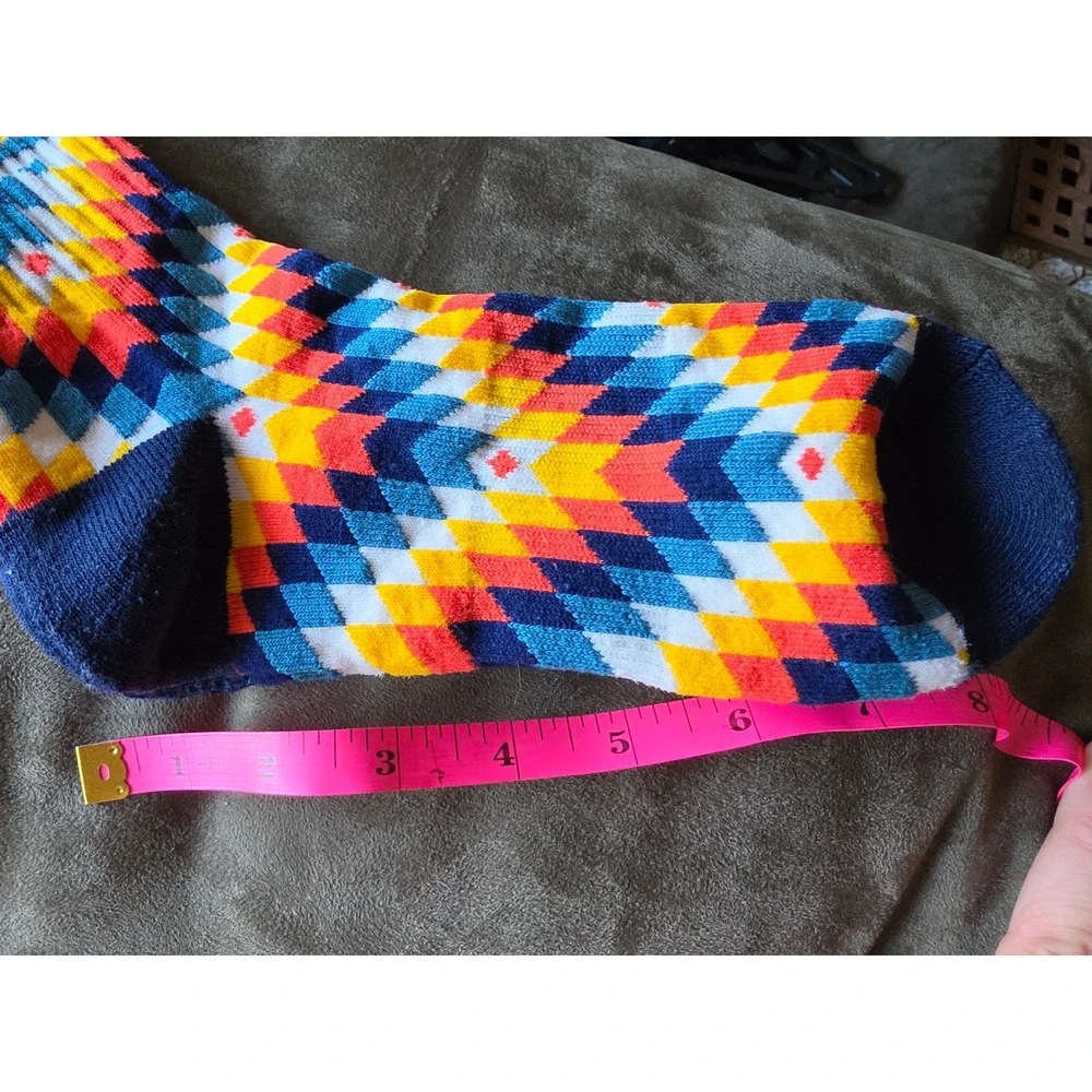 A.holes Live Forever Geometric Diamond Crew Socks Multicolor Streetwear
